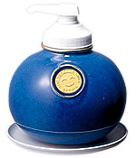ウォシュボン陶器製容器1L MF-1ポンプ付マリンブルー