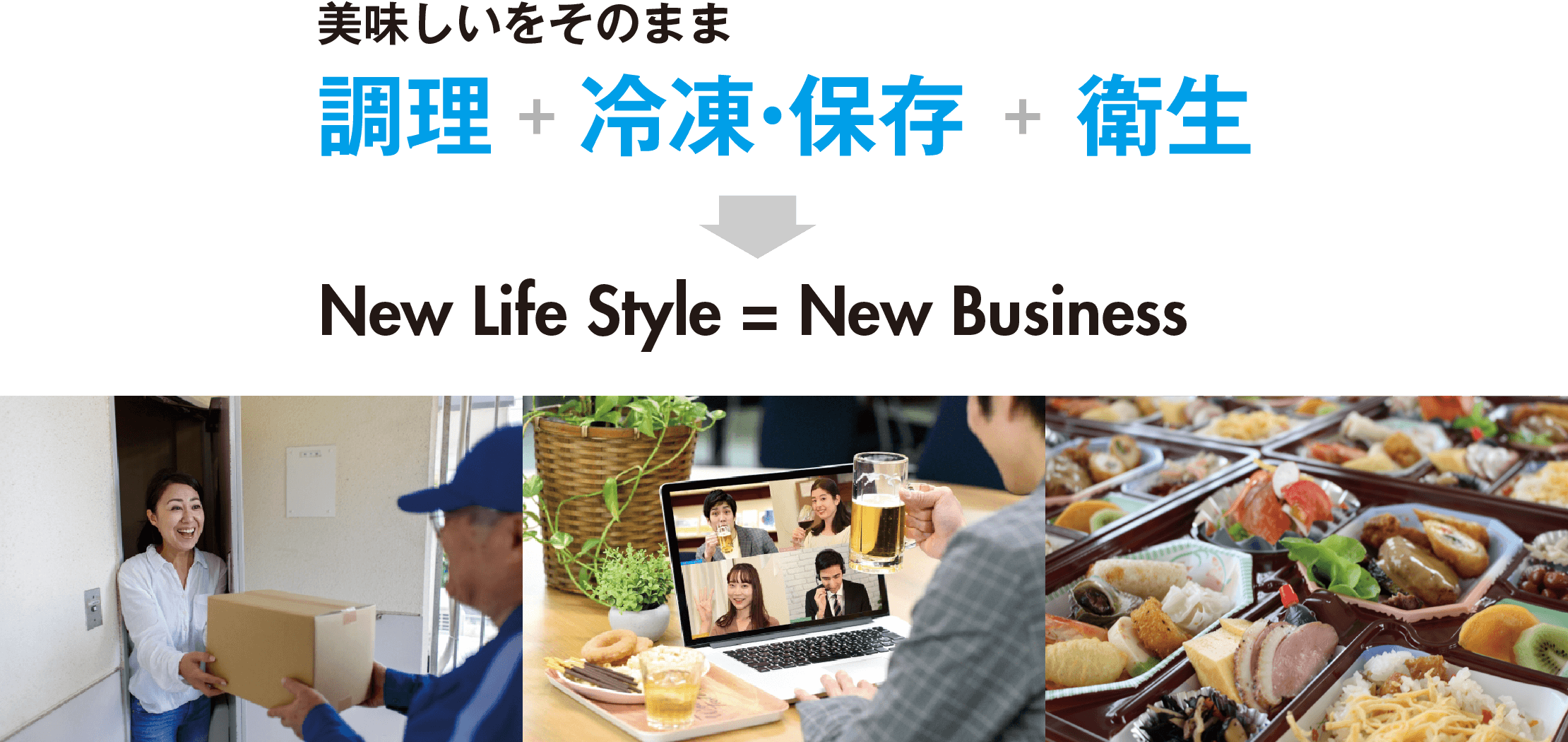 美味しいをそのまま「調理＋冷凍・保存 ＋ 衛生」New Life Style = New Business